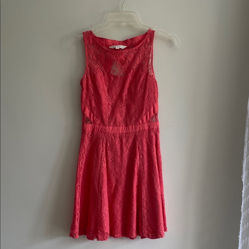 BCBGeneration Coral Lace Mini Dress